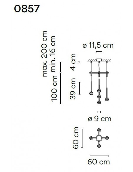 Vibia Algorithm 5X Rectangular Recessed hanglamp