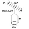 Modular Smart tubed suspension 48 track 48V 1x LED GI