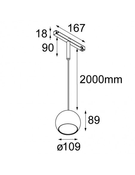 Modular Marbul suspension track 48V LED warm dim Trackverlichting