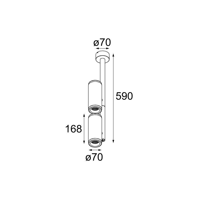 Modular - Médard 70 stretched 2x LED warm dim flood Tre dim GI spots