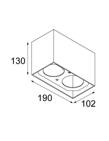 Modular Smart surface box 82 2x LED GI Plafondlamp