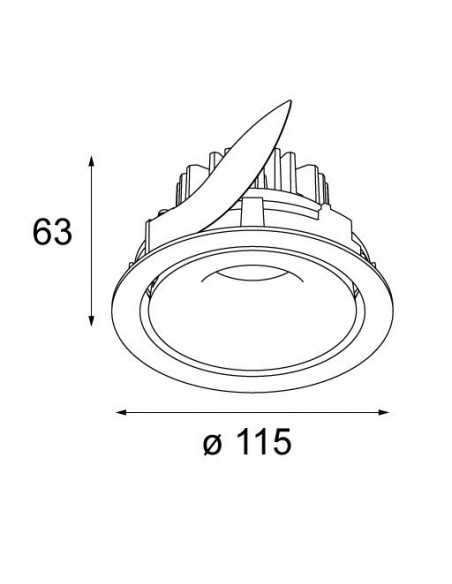 Modular Smart cake 115 adjustable LED GE Inbouwlamp