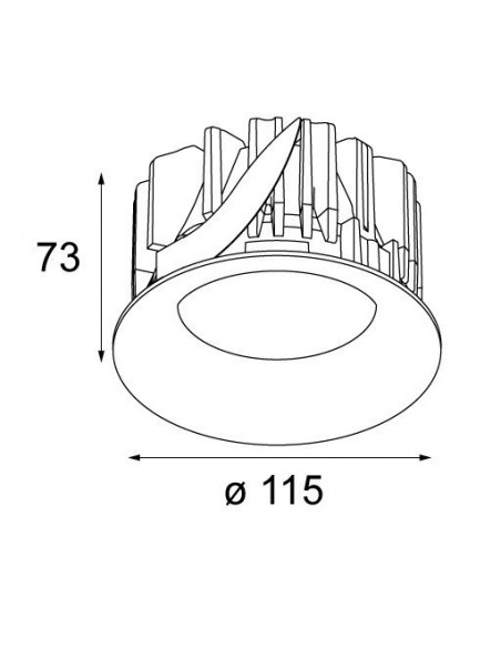 Modular Smart cake 115 diffuse IP54 LED GE Inbouwlamp