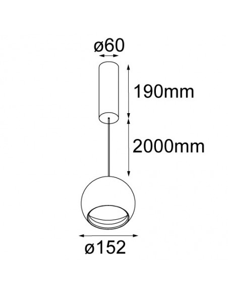 Modular Smart ball suspension 115 warm dim GI