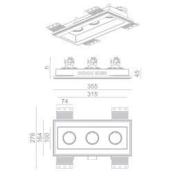BRICK IN THE WALL Indox 3x50 IP54 Bathroom LED 500 lm WARMDIM