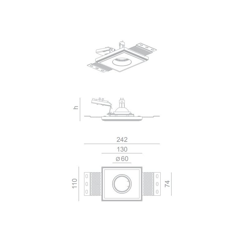 BRICK IN THE WALL Pixo 50 LOW IP20 LED 700 lm CRI80 Remote Driver