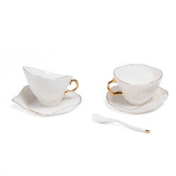SELETTI MELTDOWN Tea set 2 teacups 2 saucers 2 teaspoons