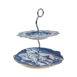 SELETTI DIESEL LIVING-CLASSIC ON ACID Cake plate Porcelain and metal - Cake Stand Acid Tea