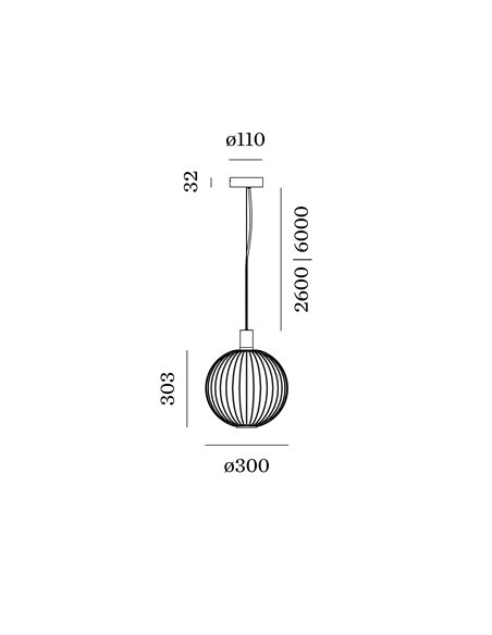 Wever & Ducré Wiro 4.0 Globe Ceiling Susp E27 Hängelampe