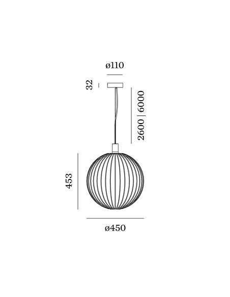 Wever & Ducré Wiro 5.0 Globe Ceiling Susp E27 Hängelampe