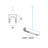 Wever & Ducré 48V DALI tracks | suspended indirect light Track Profile 2m