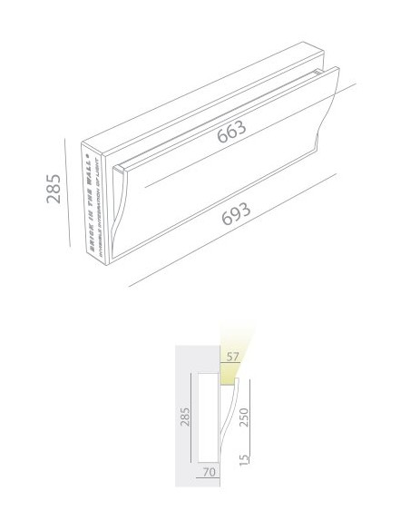 BRICK IN THE WALL Wave IP20 LED 2000LM 230VAC