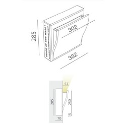BRICK IN THE WALL Wave S IP20 LED 1000LM 230VAC