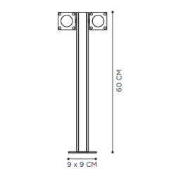 Royal Botania Q-Bic Bollard 60cm - 2 lamps