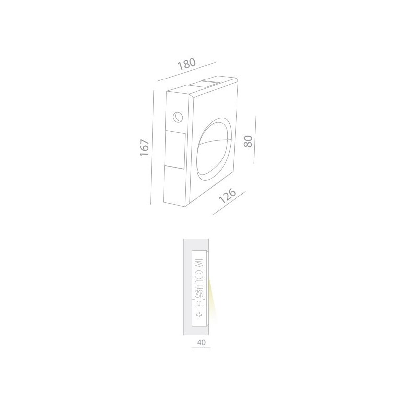 BRICK IN THE WALL Mouse + LED DIM 100LM IP54 Bathroom