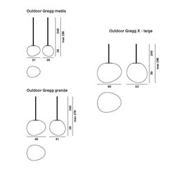 Foscarini Gregg Outdoor Suspension XL Suspension lamp