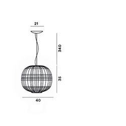 Foscarini Tartan Led suspension lamp