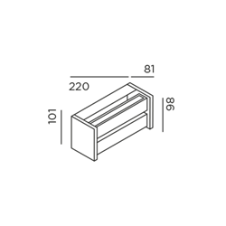 IP44 Slat One Wall Lamp
