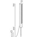IP44 Lin 70 Spike tuinpaal