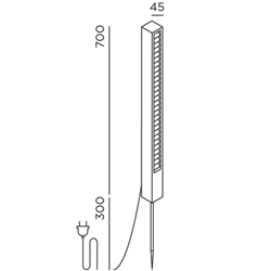 IP44 Lin 70 Spike Garden Light
