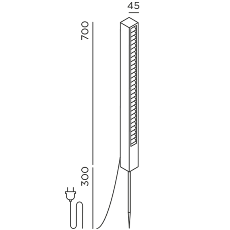 IP44 Lin 70 Spike tuinpaal
