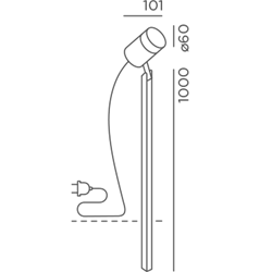 IP44 Spike 100 Garden Bollard Light