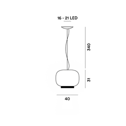Foscarini Chouchin 2 Reverse Led Susp. 10M Suspension Lamp