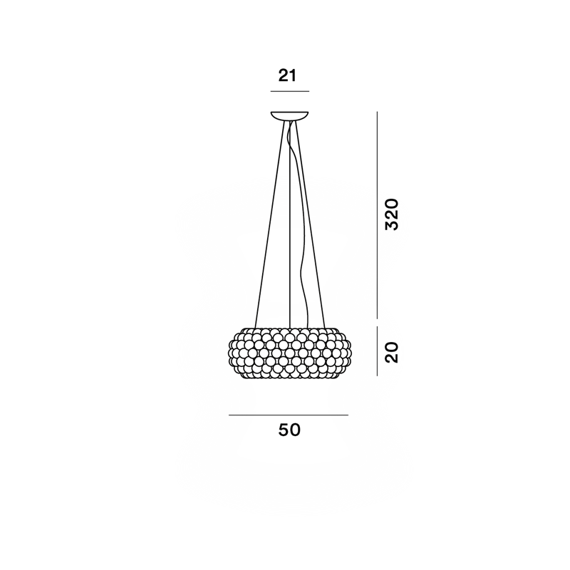 Foscarini Caboche Plus Media Led Susp. 10M Hanglamp