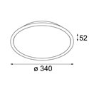 Modular Kompas ceiling base Ø340 350mA 60W GI