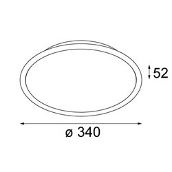 Modular Kompas ceiling base Ø340 350mA 60W GI