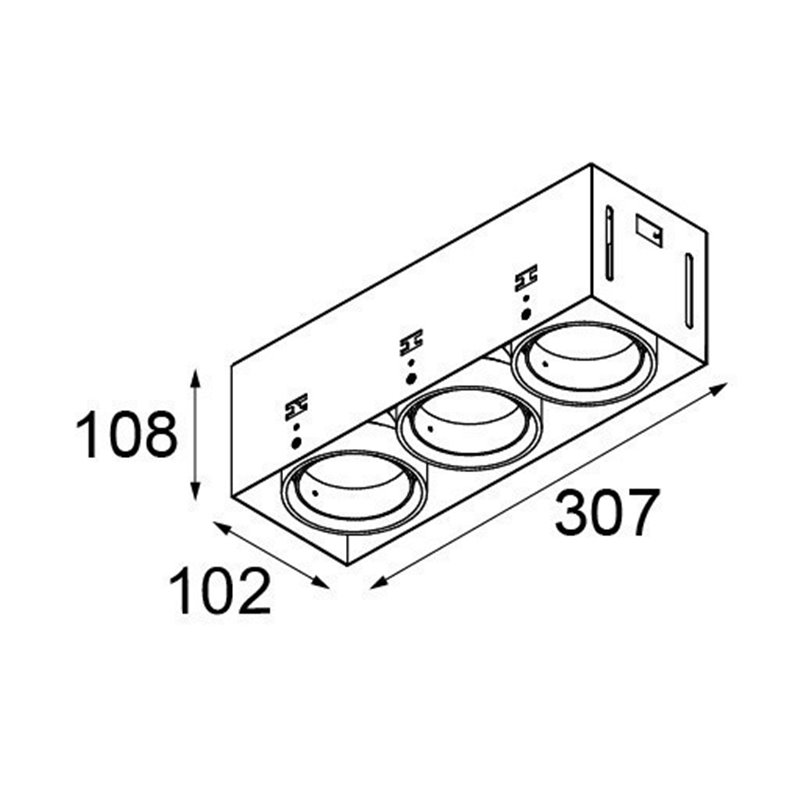 Modular Mini multiple trimless for 3x LED GE Inbouwlamp