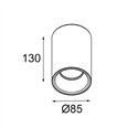 Modular Lotis Tube Surface 85 1x IP44 GU10 Plafondlamp