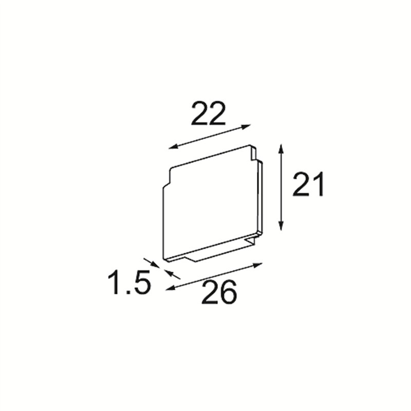 Modular Track 48V Endplate (For Surface Mounting) (2)