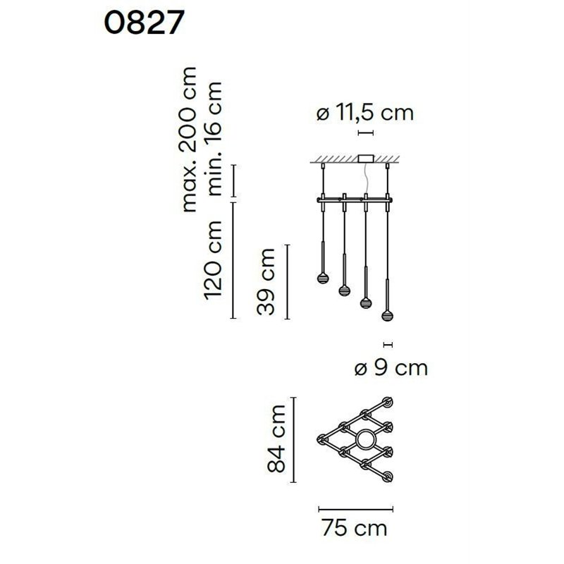 Vibia Algorithm 10X Triangle Recessed hanglamp