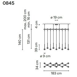 Vibia Algorithm 14X Double Lineal suspension lamp