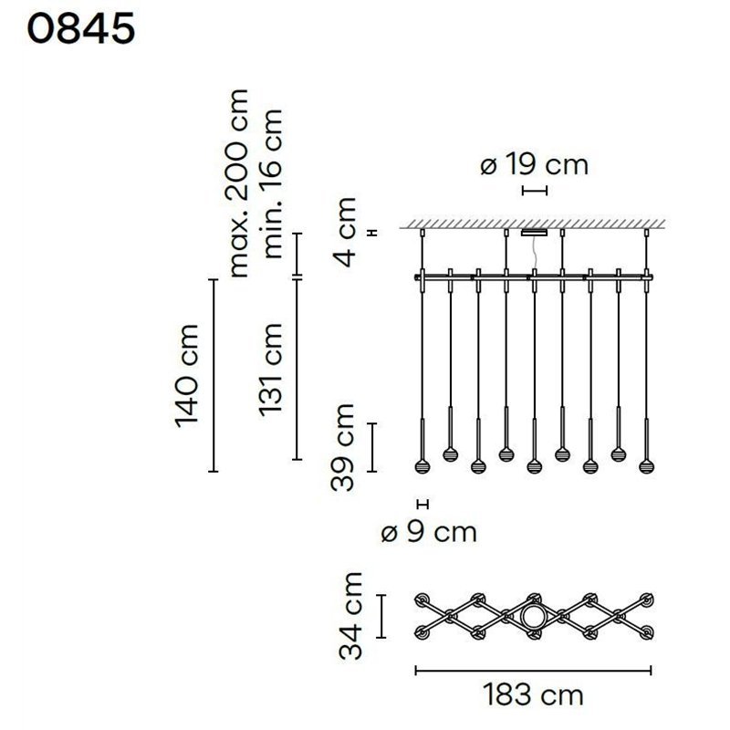 Vibia Algorithm 14X Double Lineal hanglamp