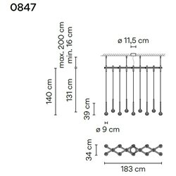 Vibia Algorithm 14X Double Lineal Recessed suspension lamp