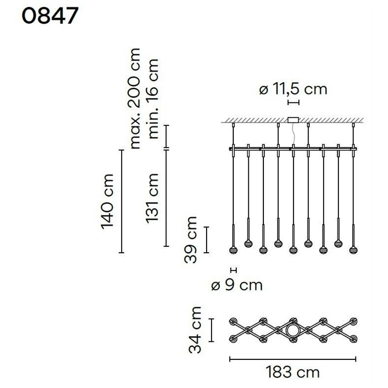 Vibia Algorithm 14X Double Lineal Recessed hanglamp