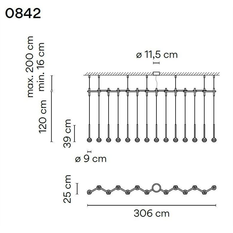 Vibia Algorithm 14X Lineal Recessed hanglamp