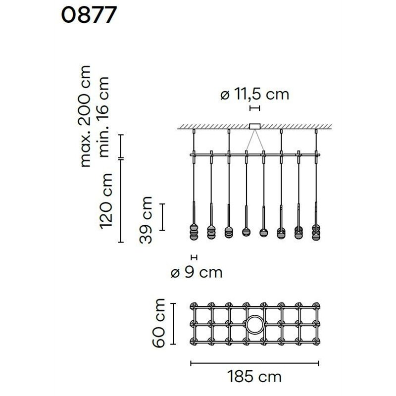 Vibia Algorithm 24X Rectangular Recessed hanglamp