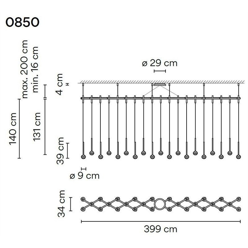 Vibia Algorithm 29X Double Lineal hanglamp