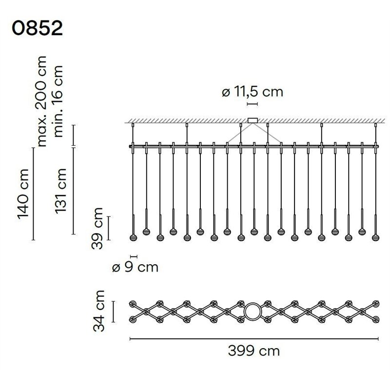 Vibia Algorithm 29X Double Lineal Recessed hanglamp