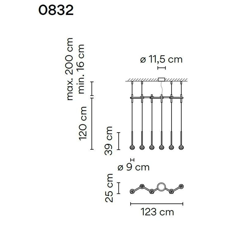 Vibia Algorithm 6X Lineal Recessed hanglamp