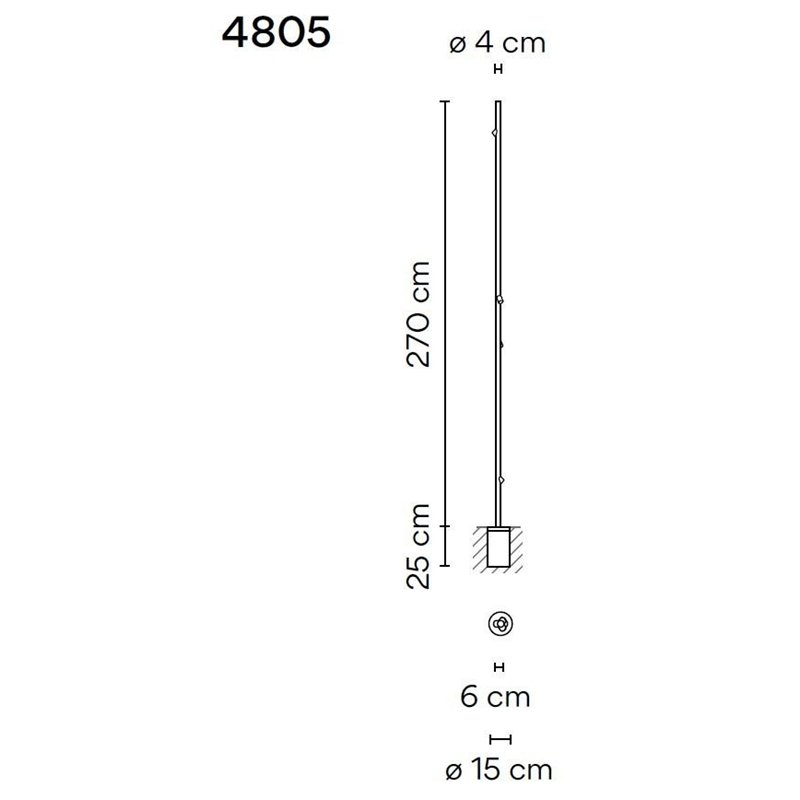 Vibia Bamboo 270 Recessed tuinpaal
