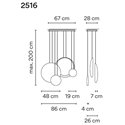 Vibia Cosmos 4X+2X hanglamp