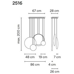 Vibia Cosmos 4X+2X suspension lamp