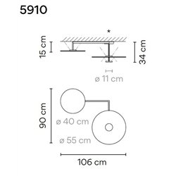 Vibia Flat 3X 106 ceiling lamp