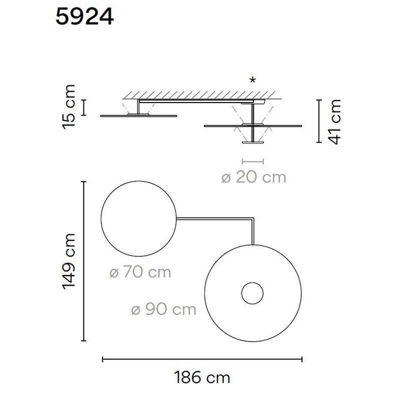 Vibia Flat 3X 186 plafondlamp