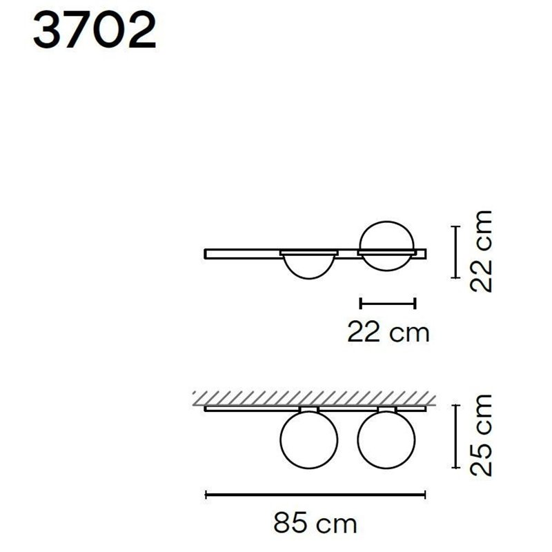 Vibia Palma Horizontal 2X 85 wandlamp
