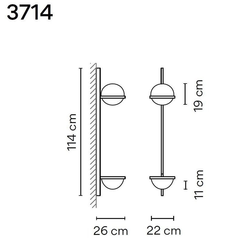 Vibia Palma Vertical 2X 114 wandlamp